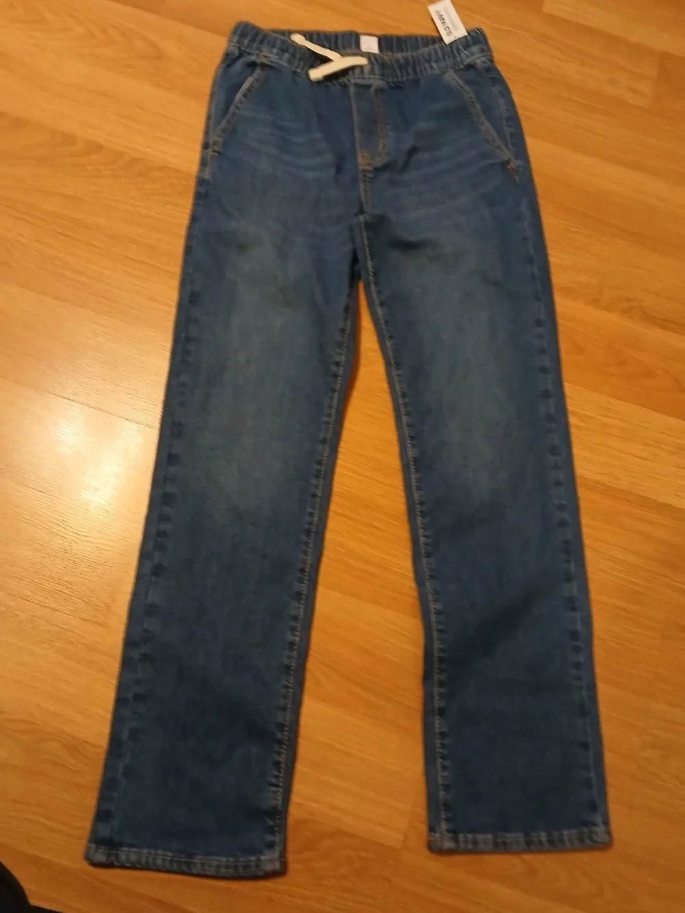 Old Navy Kids Medium Blue Straight-Leg Drawstring Jeans